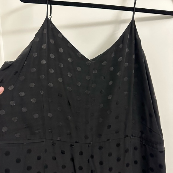 Black matte + shine polka dot jumpsuit - Picture 2 of 4